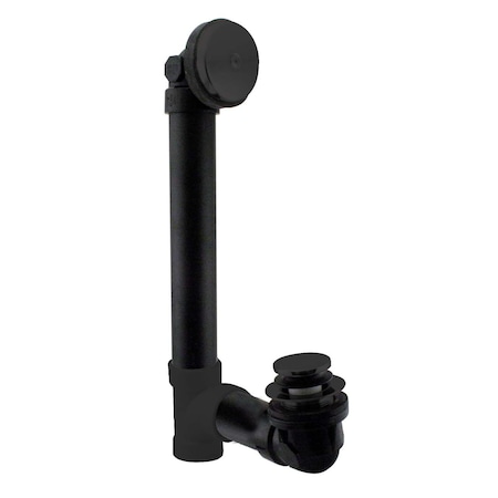 Westbrass Tip Toe Sch. 40 ABS Bath Waste W/ One-Hole Elbow in Powdercoated Flat Black D49311-62